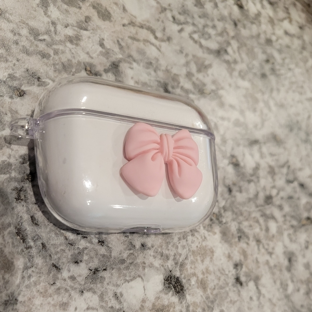 Pink Bow AirPods Pro Case，Beautiful Cute Colorful Bow Design - Picture 4 of 5